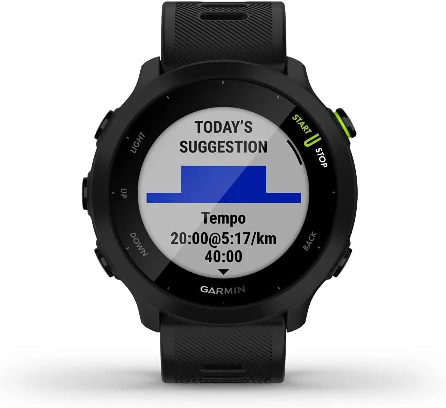 Garmin Forerunner 55, GPS Running Watch with Daily Suggested Workouts, Up to 2 weeks of Battery Life, Black - 010-02562-00