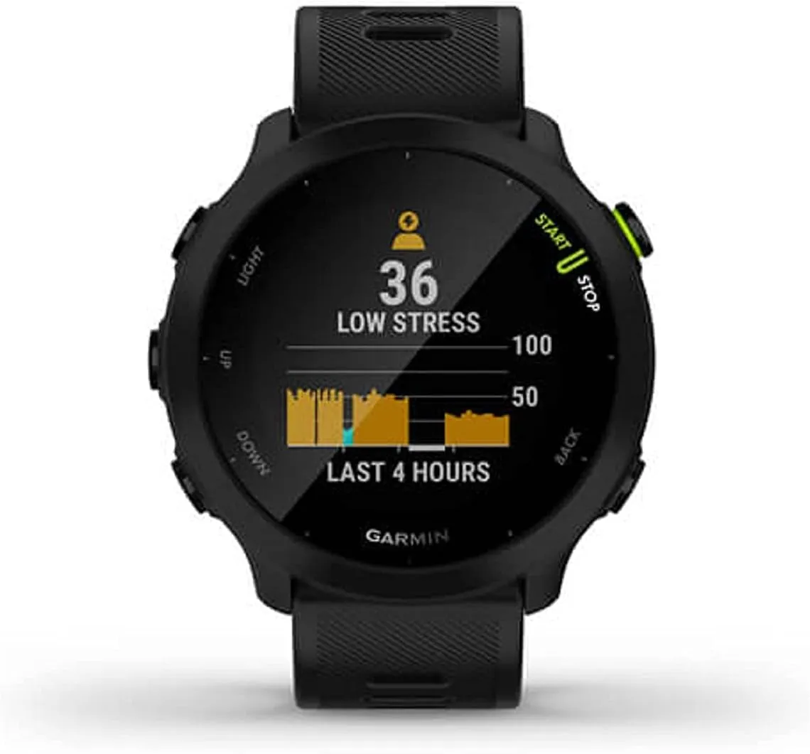 Garmin Forerunner 55, GPS Running Watch with Daily Suggested Workouts, Up to 2 weeks of Battery Life, Black (Renewed)