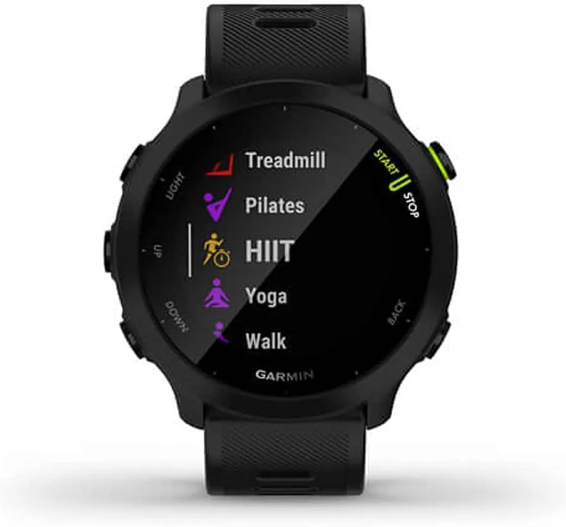 Garmin Forerunner 55, GPS Running Watch with Daily Suggested Workouts, Up to 2 weeks of Battery Life, Black (Renewed)