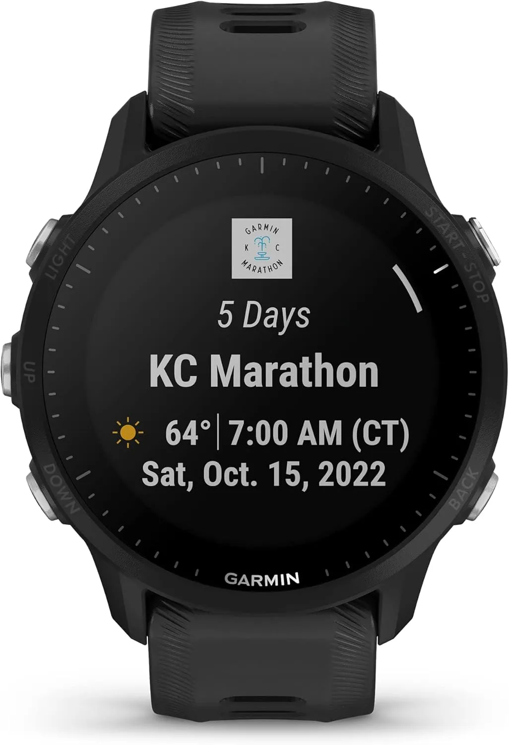 Garmin Forerunner® 955 Solar, GPS Running Smartwatch with Solar Charging Capabilities, Tailored to Triathletes, Long-Lasting Battery, Black - 010-02638-00