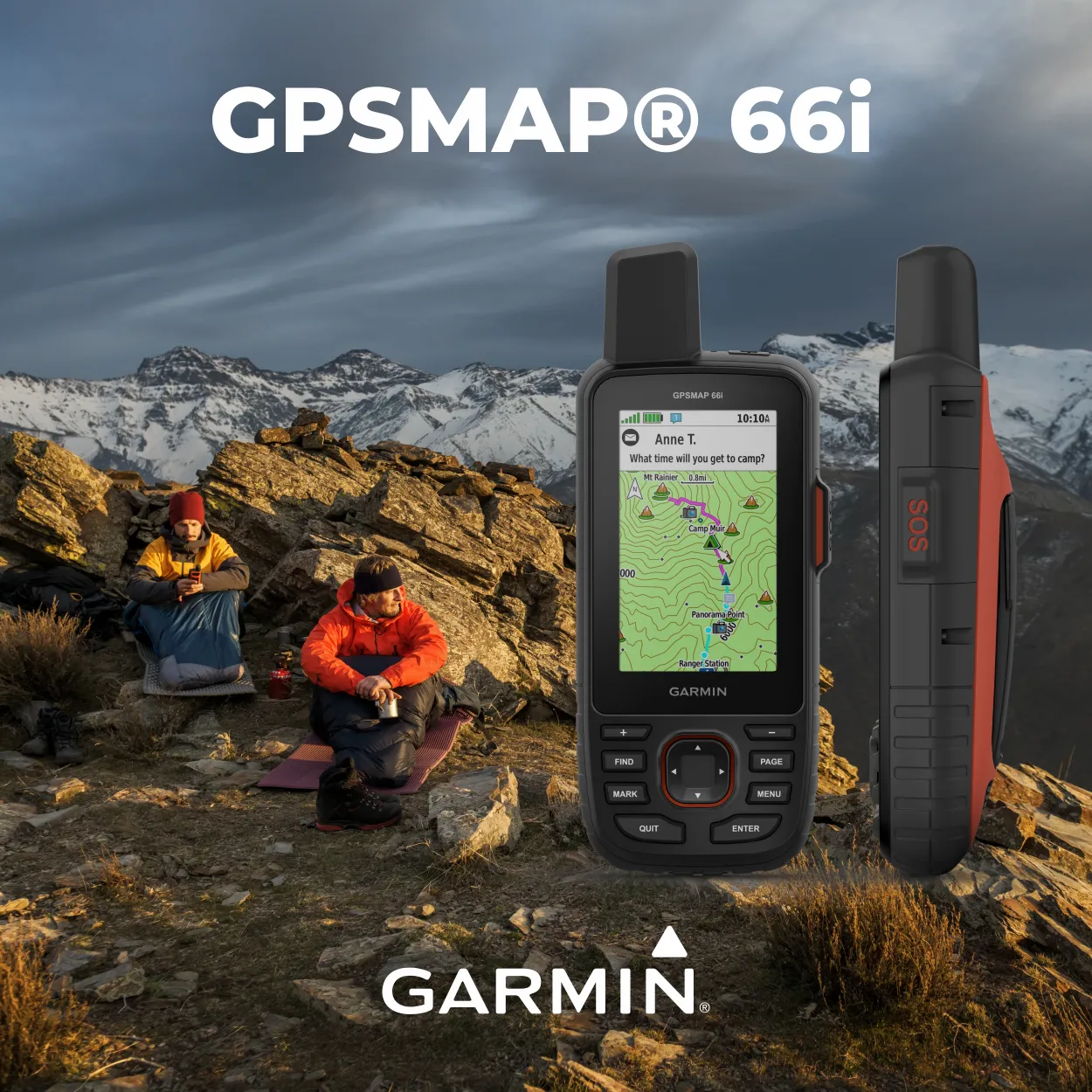 Garmin GPSMAP 66i, GPS Handheld and Satellite Communicator, TopoActive Mapping and inReach Technology with Wearable4U PowerPack Bundle