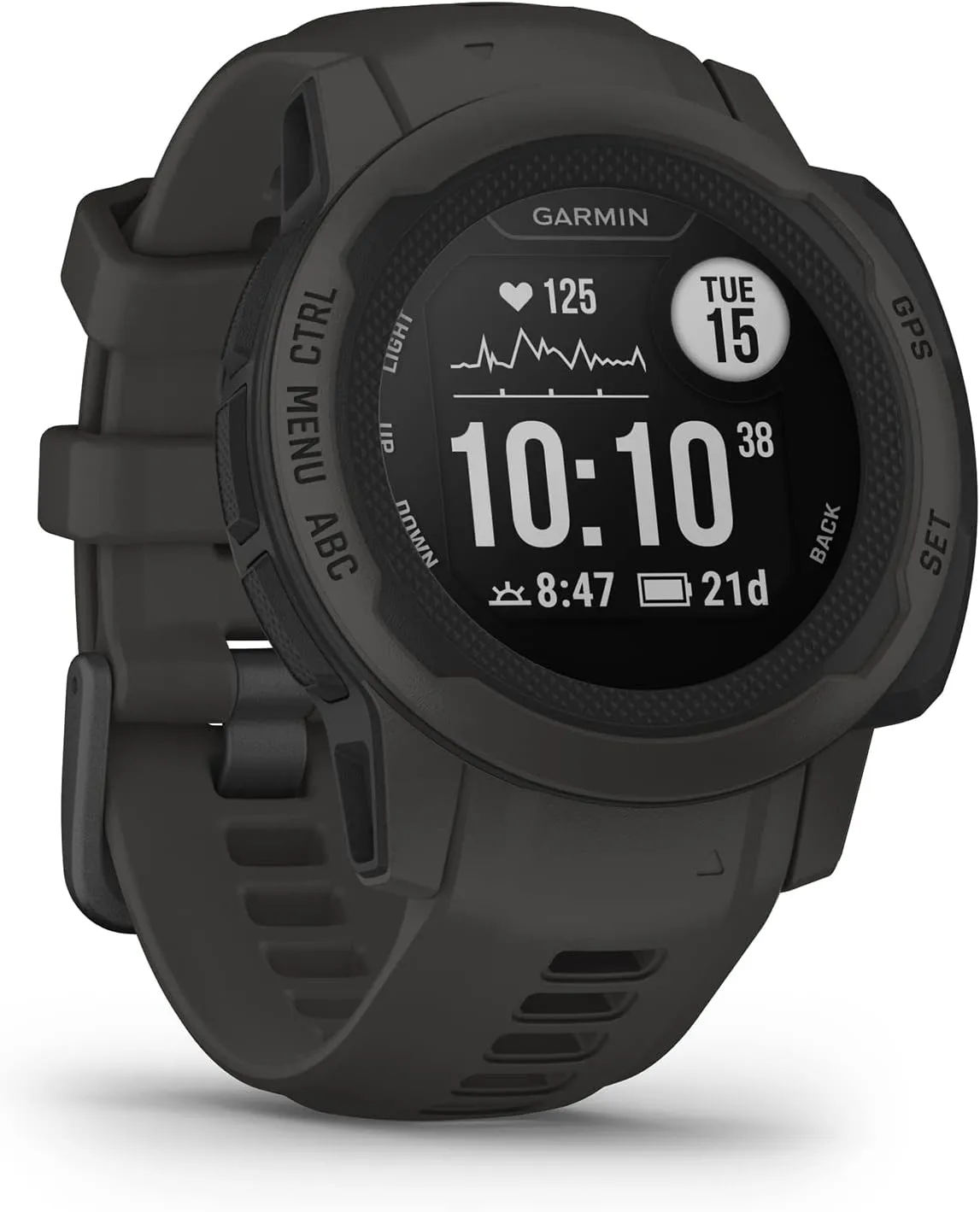 Garmin Instinct 2S, Smaller-Sized GPS Outdoor Watch, Multi-GNSS Support, Tracback Routing, Graphite, 40 MM - (Renewed)