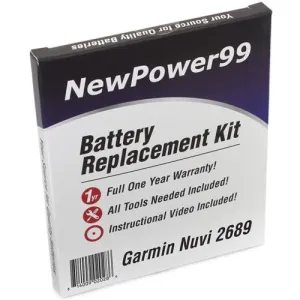 Garmin Nuvi 2689 Battery Replacement Kit with Tools, Video Instructions, Extended Life Battery and Full One Year Warranty