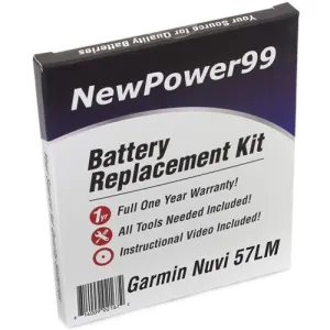 Garmin Nuvi 57LM Battery Replacement Kit with Tools, Video Instructions, Extended Life Battery and Full One Year Warranty