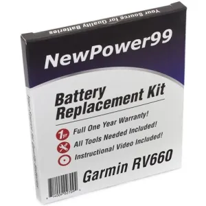 Garmin RV 660 Battery Battery Replacement Kit with Tools, Video Instructions, Extended Life Battery and Full One Year Warranty