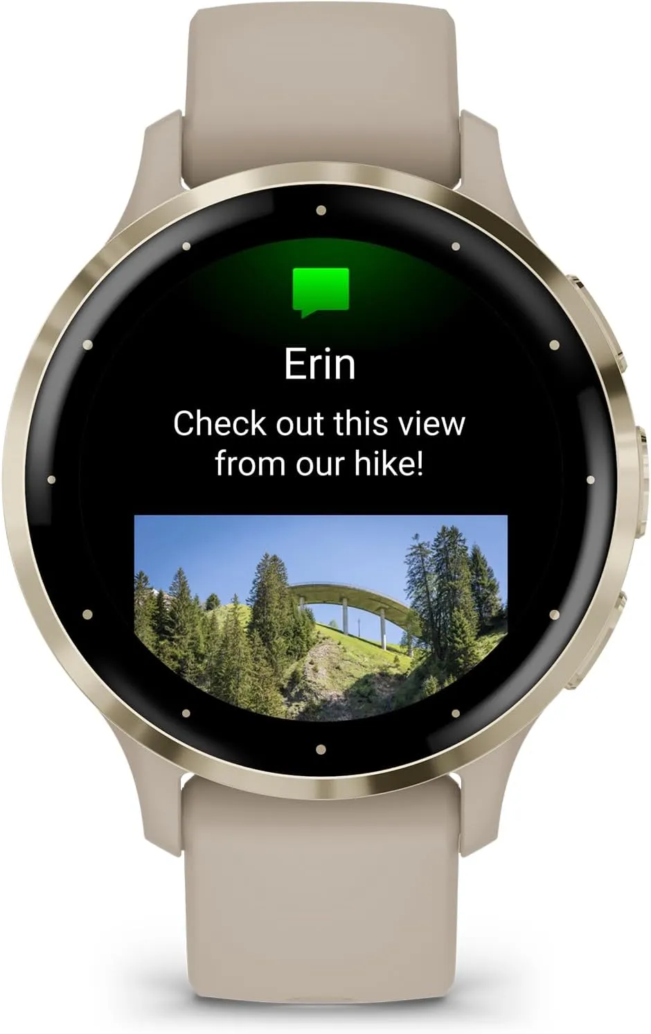 Garmin Venu 3S Running GPS Smartwatch with AMOLED Display, Advanced Health, Fitness Features, Up to 14 Day Battery Life with Signature Power Bundle | Soft Gold with French Gray Silicone Band