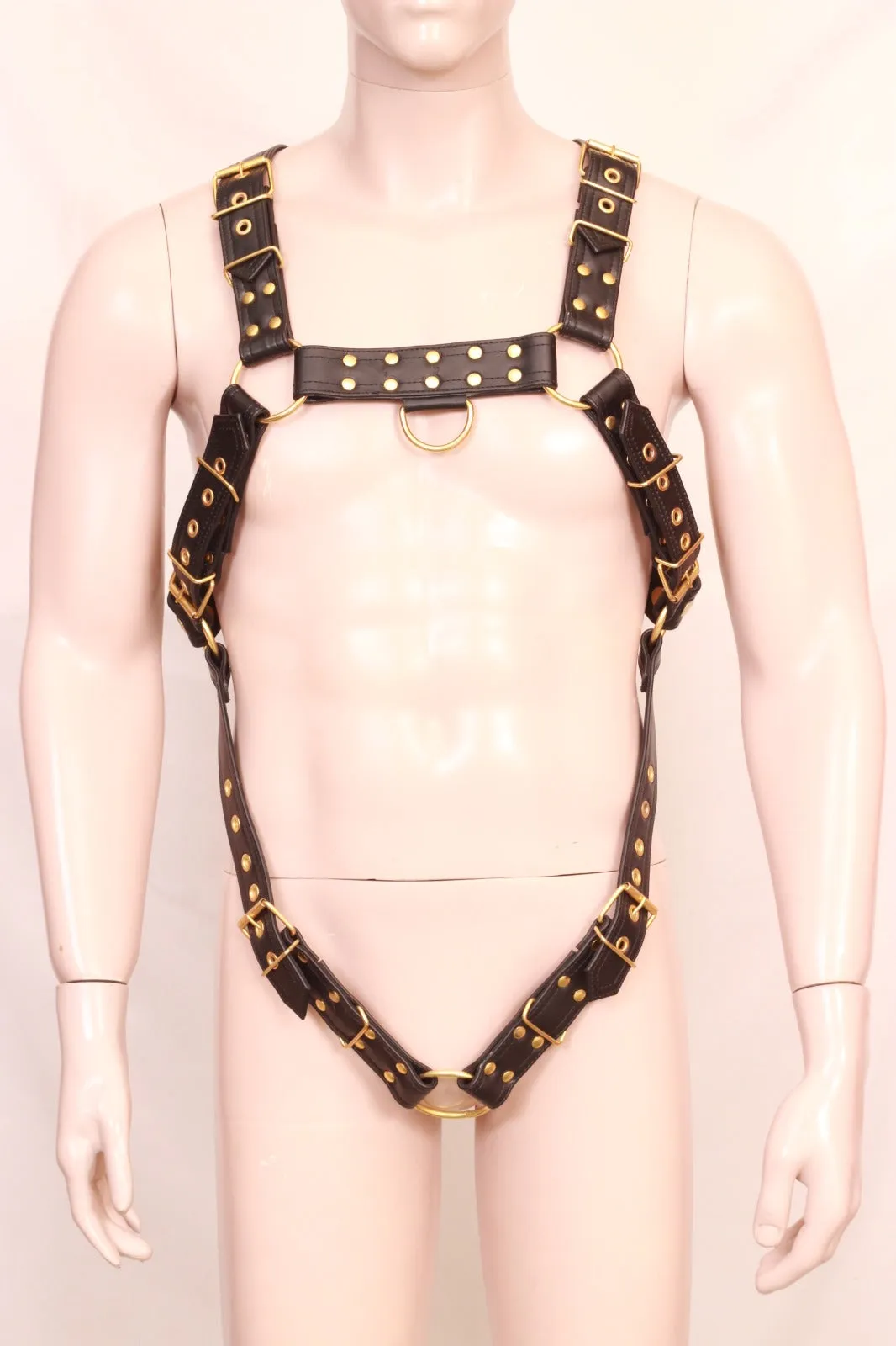 Genuine Bulldog Leather Harness with Cock Ring