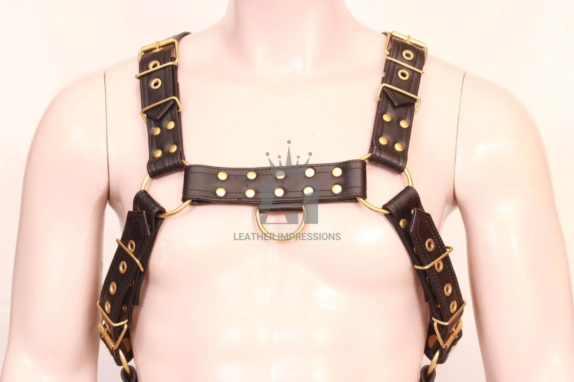 Genuine Bulldog Leather Harness with Cock Ring