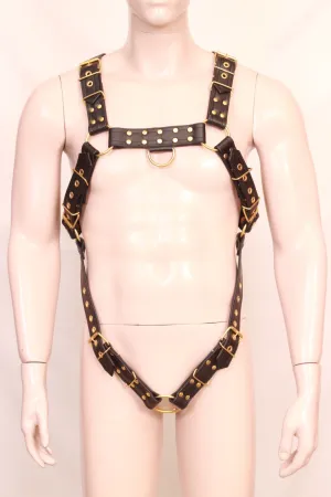 Genuine Bulldog Leather Harness with Cock Ring