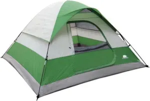 Golden Bear Wildwood 4 Person Dome Tent, Camping Gear, Green Camping Tent, 8 ft x 8 ft, 54 Inch Peak Height
