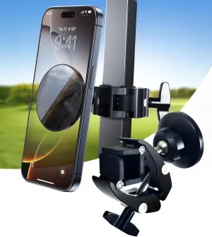 Golf Cart Magnetic Phone Holder Mount Compatible with EZGO/Club Car/Yamaha, Compatible with iPhone/Galaxy/Google Pixel, Ultra Strength Magnet/360° Rotatable/One-Handed Pick & Place