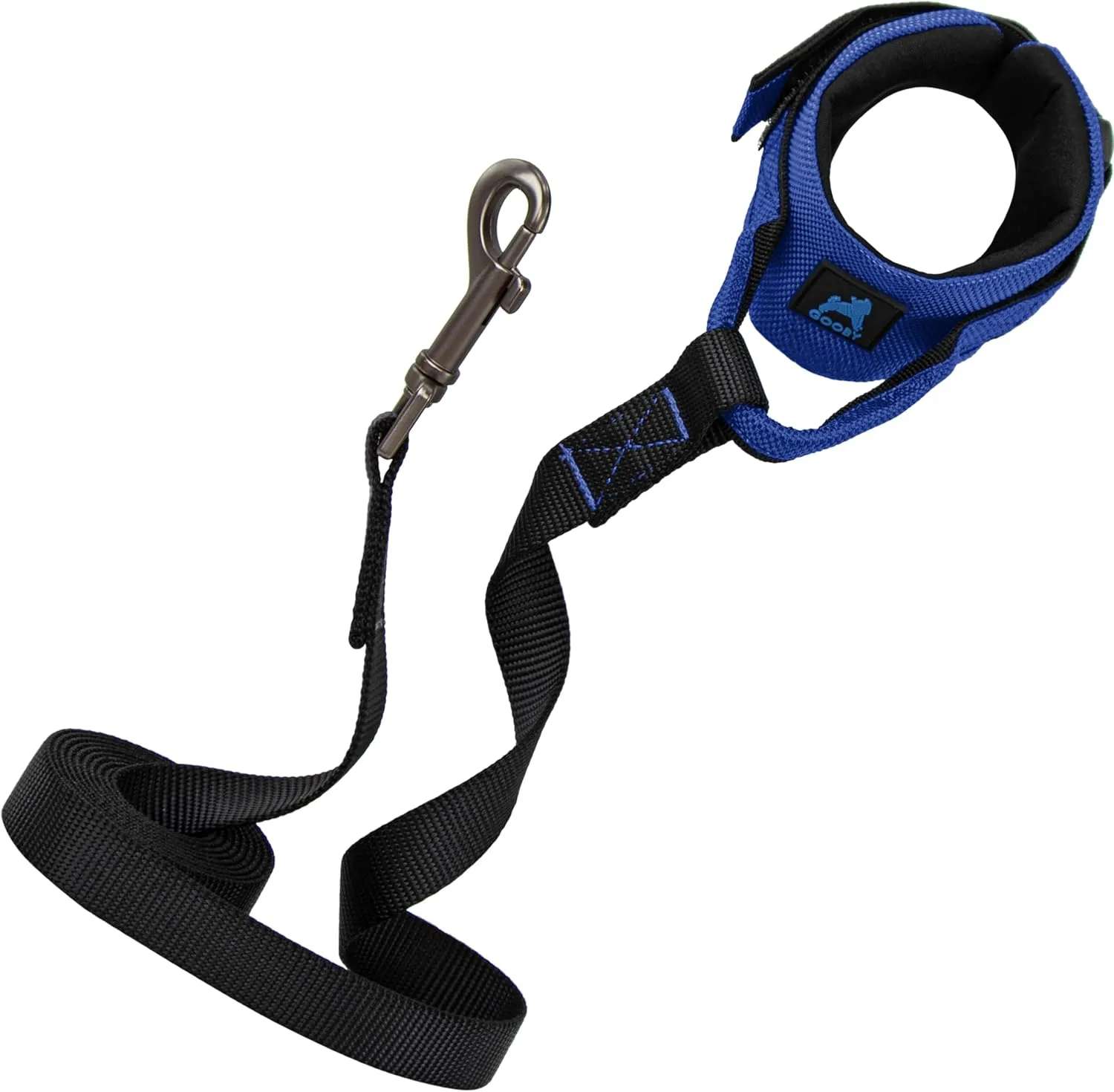Gooby Easy Fit Wrist Band Surfer Leash - Blue, 6 FT - Comfortable Hands Free Leash with Elastic Band for Small, Medium and Large Dogs