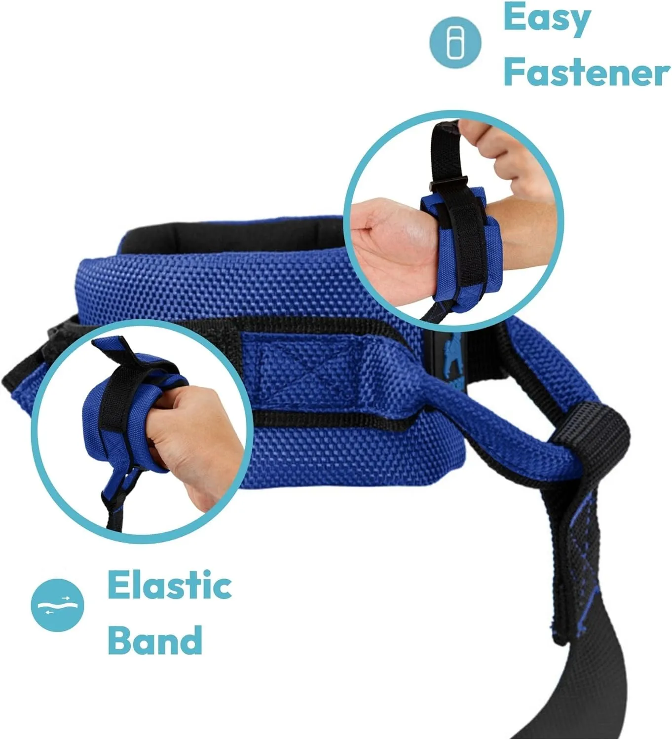 Gooby Easy Fit Wrist Band Surfer Leash - Blue, 6 FT - Comfortable Hands Free Leash with Elastic Band for Small, Medium and Large Dogs