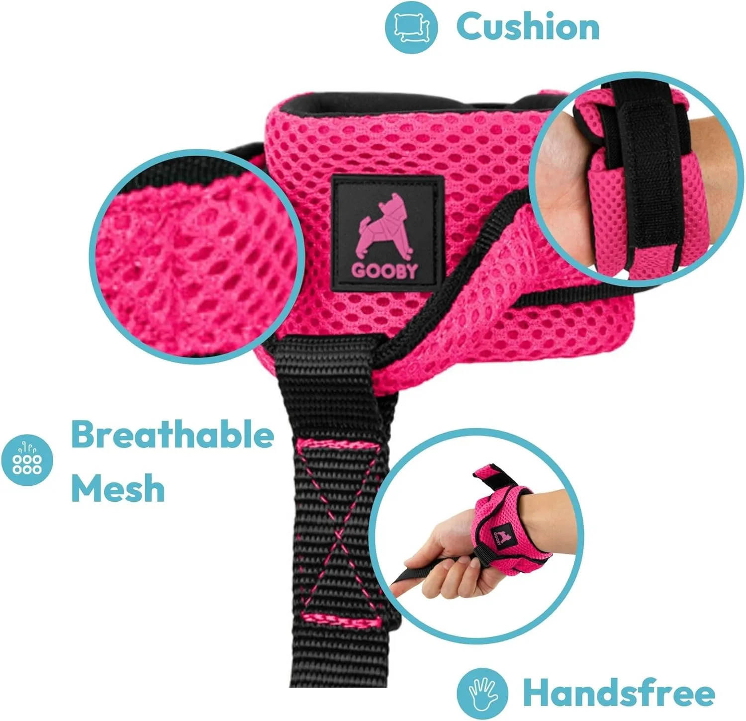 Gooby Soft Mesh Wrist Band Surfer Leash - Sea Blue, 6 FT - Comfortable Hands Free Leash with Elastic Band for Small, Medium and Large Dogs