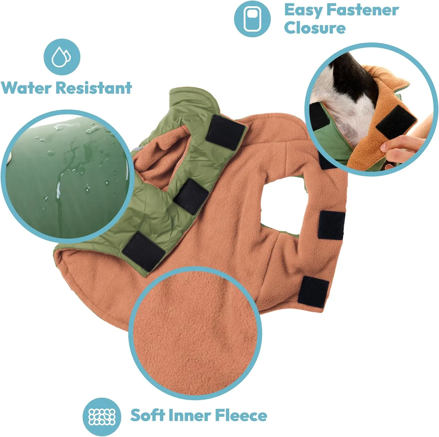 Gooby - Sports Vest, Fleece Lined Small Dog Cold Weather Jacket Coat Sweater with Reflective Lining, Blue, Large