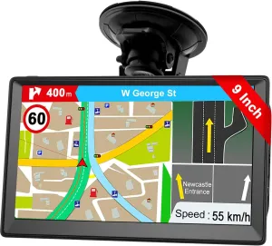 GPS Navigation for Car Truck 2024 - Navigation System 9 Inch Touchscreen Navigator with US/CA/MX Maps, Lifetime Free Map Updates, Voice Broadcast, Speed Camera Warning, Vehicle GPS Unit Handheld