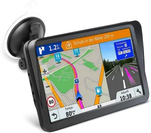 GPS Navigator for Car, Latest 2025 Map 9-inch HD Display 16GB 256MB Satellite Navigation with Sun Visor,Smart Real Voice GPS Guidance，Provides Lifetime Live Map Updates