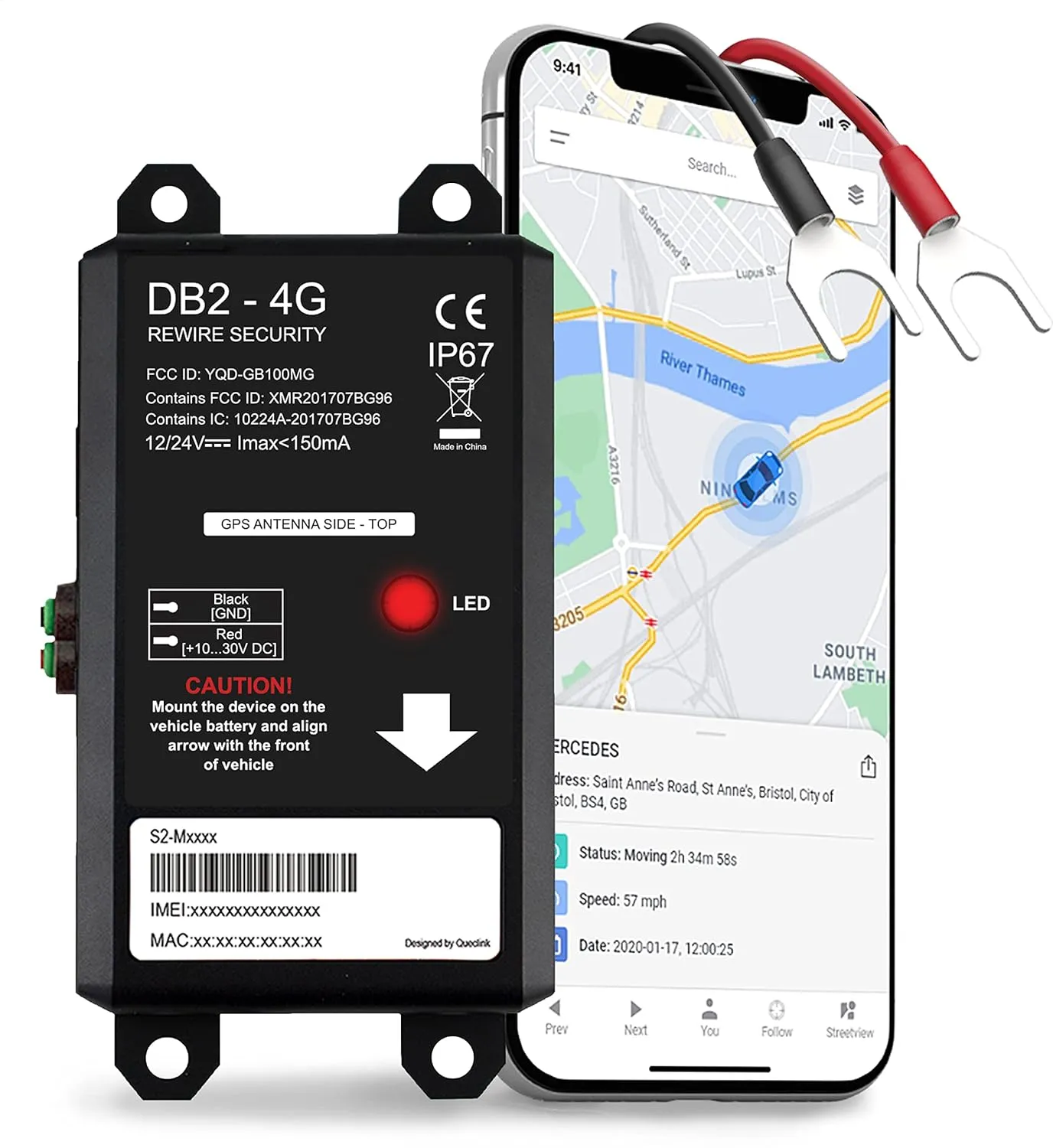 GPS Vehicle Tracker - DB2 Hard-Wired Tracking Device | Personal & Business Use | 24/7 Real-Time Location Monitoring for Car, Truck & Van, US & Worldwide | Low-Cost Monthly Subscription