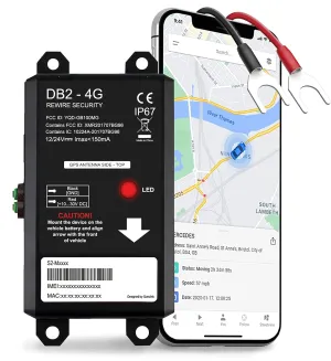 GPS Vehicle Tracker - DB2 Hard-Wired Tracking Device | Personal & Business Use | 24/7 Real-Time Location Monitoring for Car, Truck & Van, US & Worldwide | Low-Cost Monthly Subscription