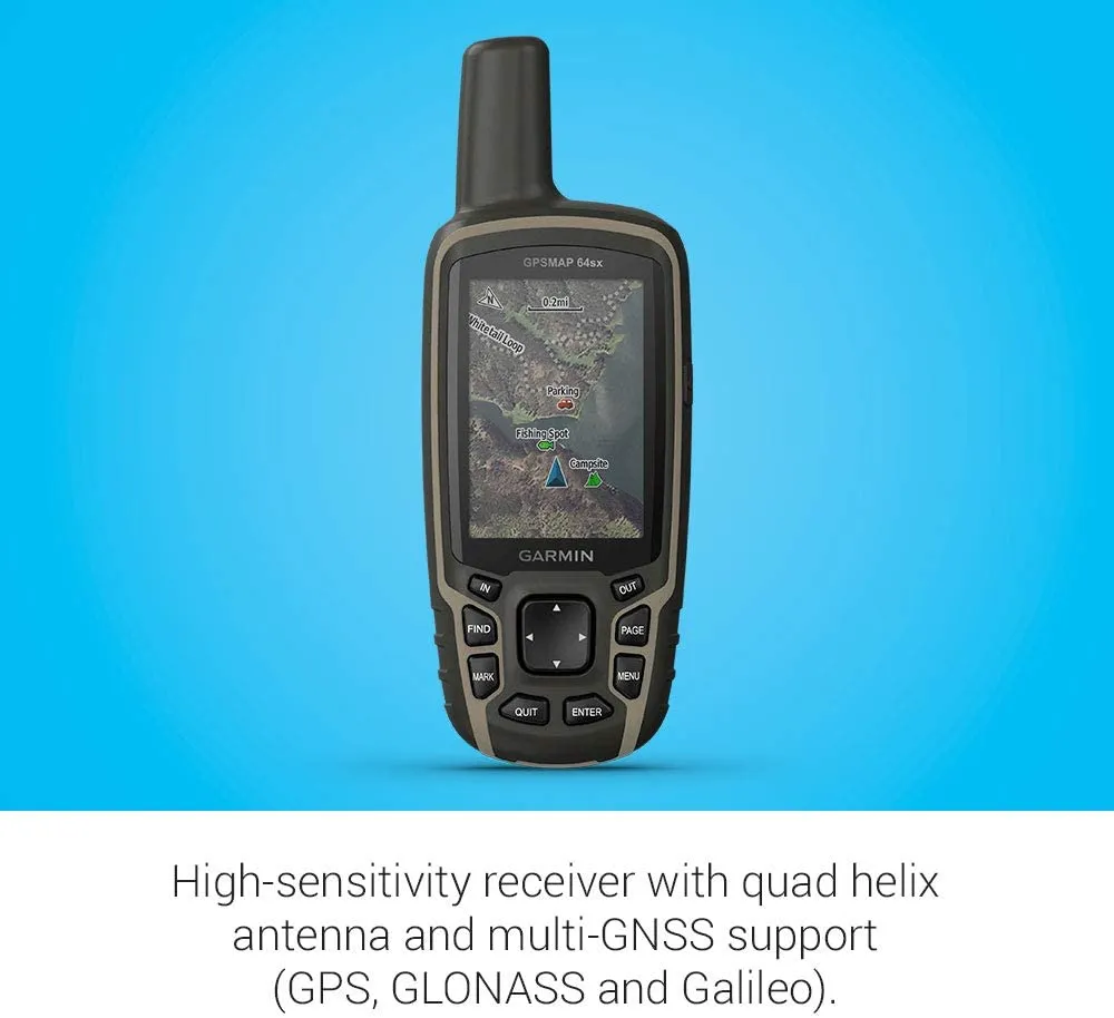 GPSMAP 64sx, Handheld GPS with Altimeter and Compass, Preloaded with TopoActive Maps