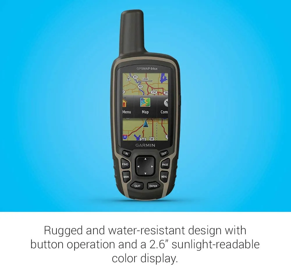GPSMAP 64sx, Handheld GPS with Altimeter and Compass, Preloaded with TopoActive Maps