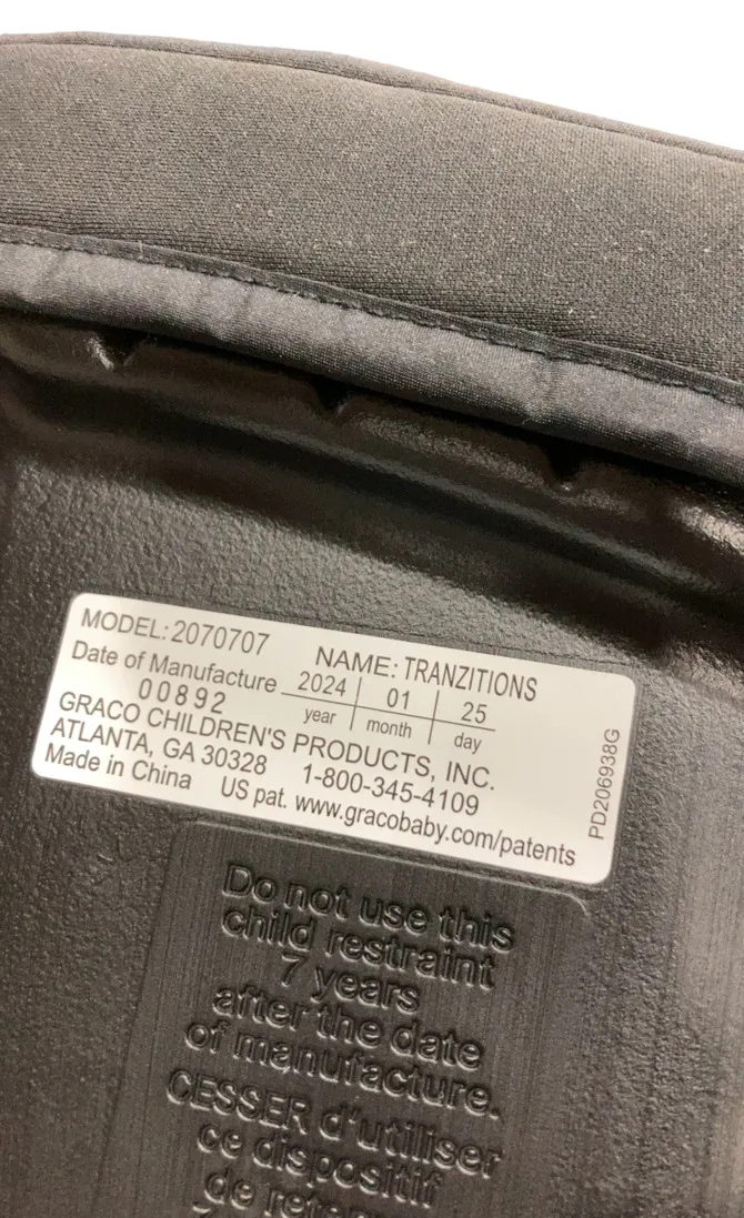 Graco Tranzitions 3-in-1 Harness Booster Car Seat, 2024, Proof