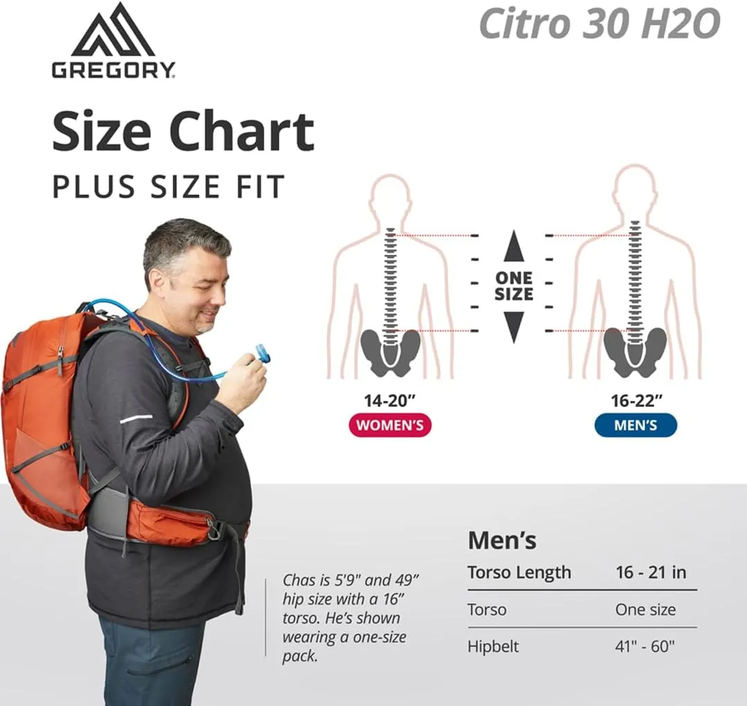 Gregory Citro 24, 30, 24 & 30 H2O Plus Unisex Day Hiking/Hydration Backpack