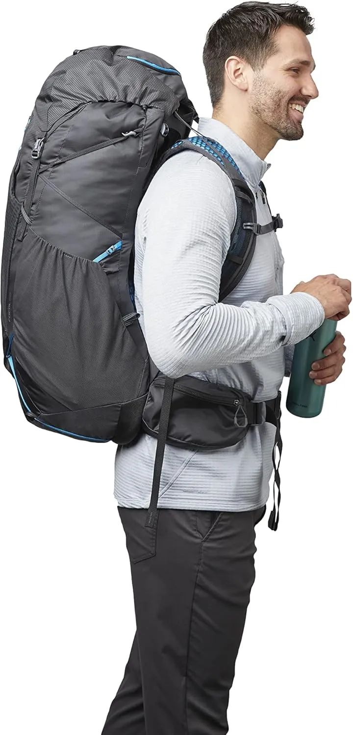 Gregory Focal 58L Unisex Ultralight Backpacking Pack with Freefloat Suspension, Aluminum Frame, Ventilated Backpanel, Small, Ozone Black