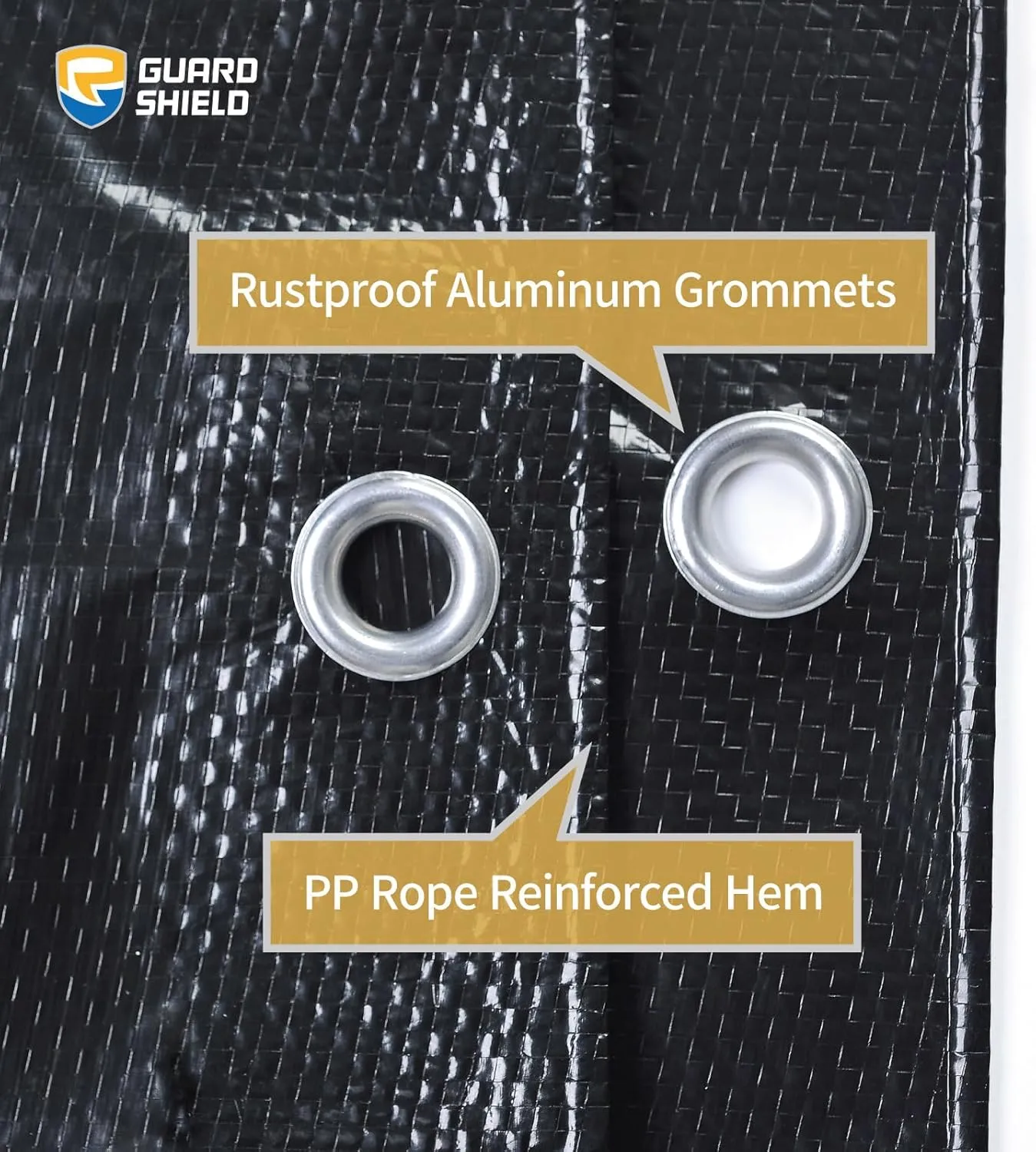 GUARD SHIELD Black Tarp 10x12 Feet Waterproof Tarps Lightweight Camping Tarp Outdoor Multi Purpose Poly Cover 6mil