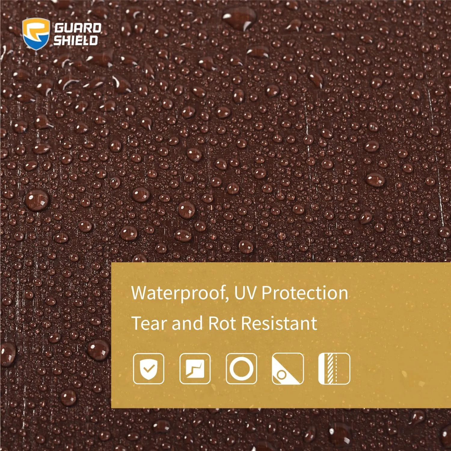 GUARD SHIELD Brown Tarp 8x10 Feet Large Plastic Tarps Heavy Duty Waterproof Outdoor Tarpaulin Cover 12mil