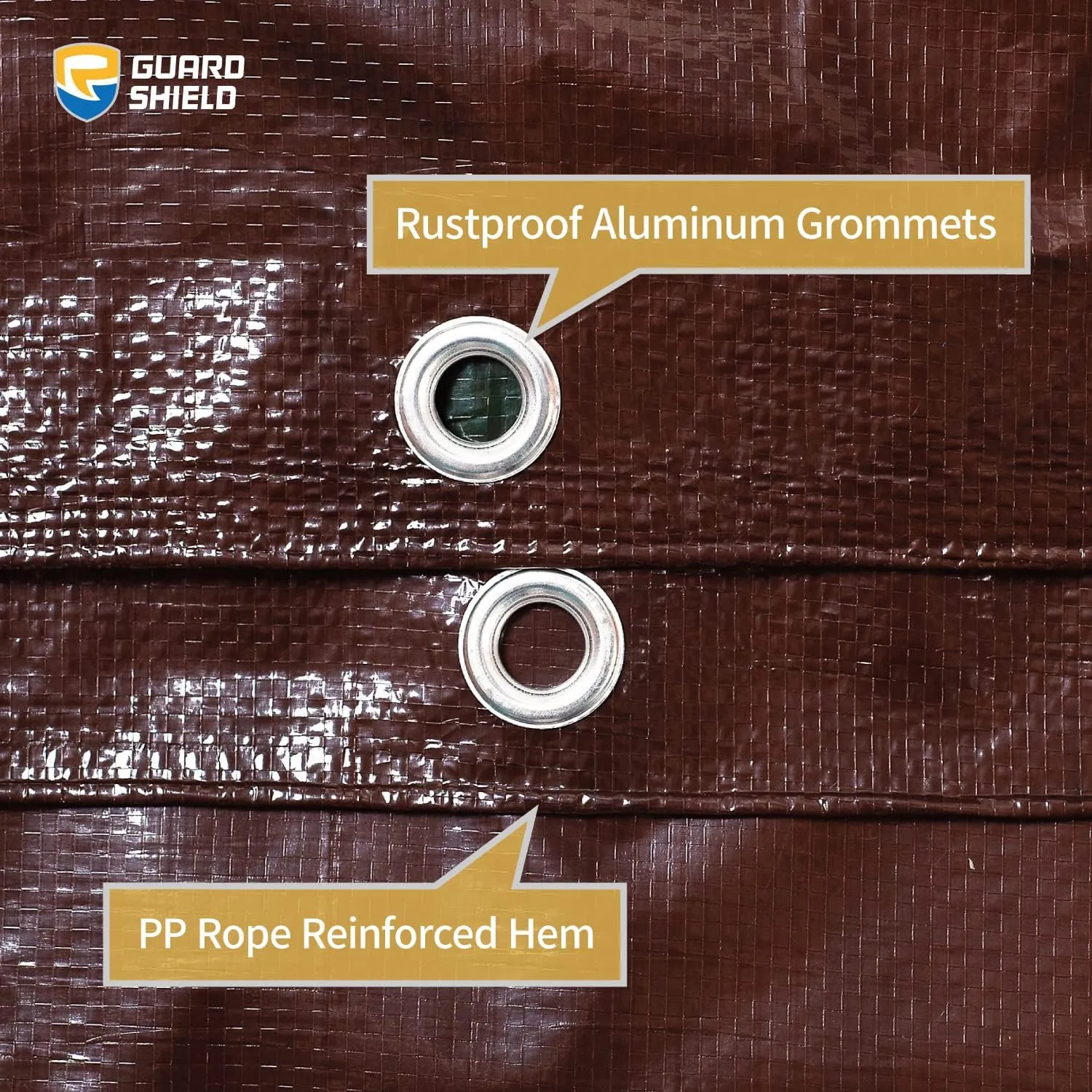 GUARD SHIELD Brown/Green Tarp 16x20 Feet Medium Duty Outdoor Waterproof Multi Purpose Poly Tarps Cover 7mil