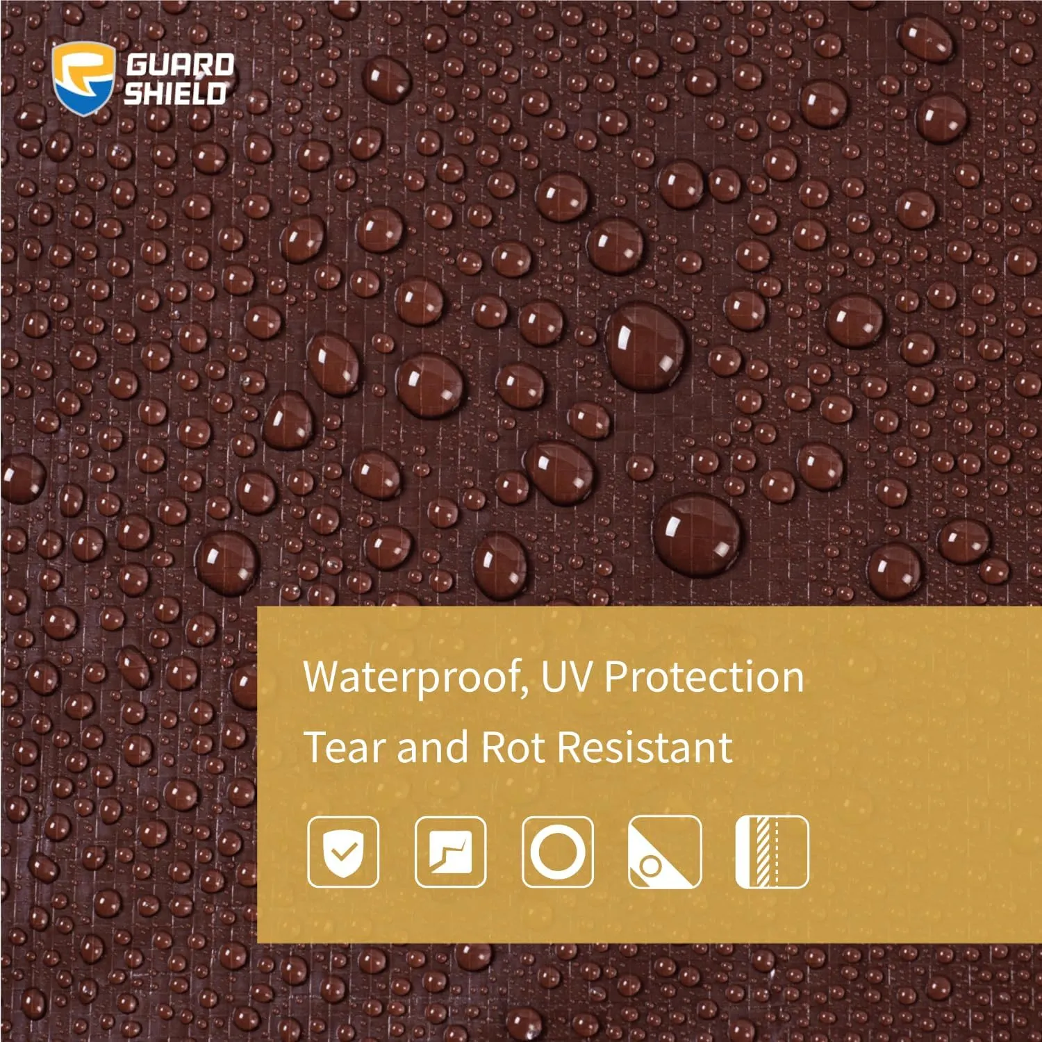 GUARD SHIELD Brown/Green Tarp 16x20 Feet Medium Duty Outdoor Waterproof Multi Purpose Poly Tarps Cover 7mil