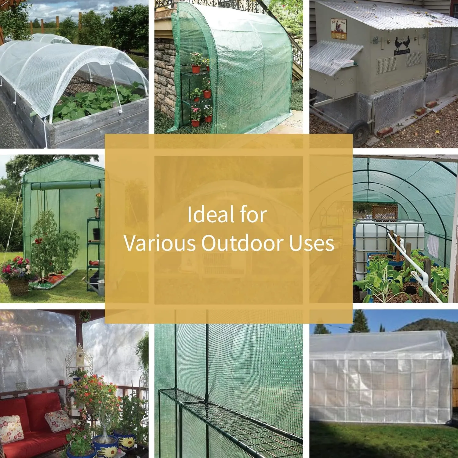 GUARD SHIELD Clear Green Tarp Heavy Duty 12x16 Feet Waterproof for Greenhouse Outdoor Garden Poly Cover UV Resistant 3x3 Weave 10mil