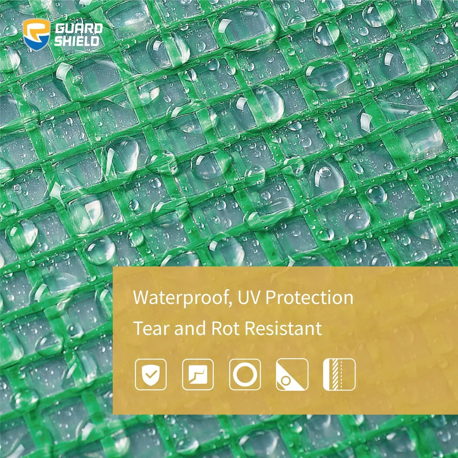 GUARD SHIELD Clear Green Tarp Heavy Duty 12x16 Feet Waterproof for Greenhouse Outdoor Garden Poly Cover UV Resistant 3x3 Weave 10mil