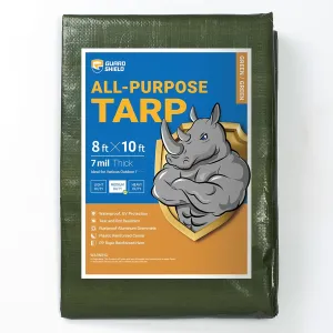 GUARD SHIELD Green Tarp Waterproof 8x10 Feet Medium Duty All Purpose Poly Tarps Cover 7mil