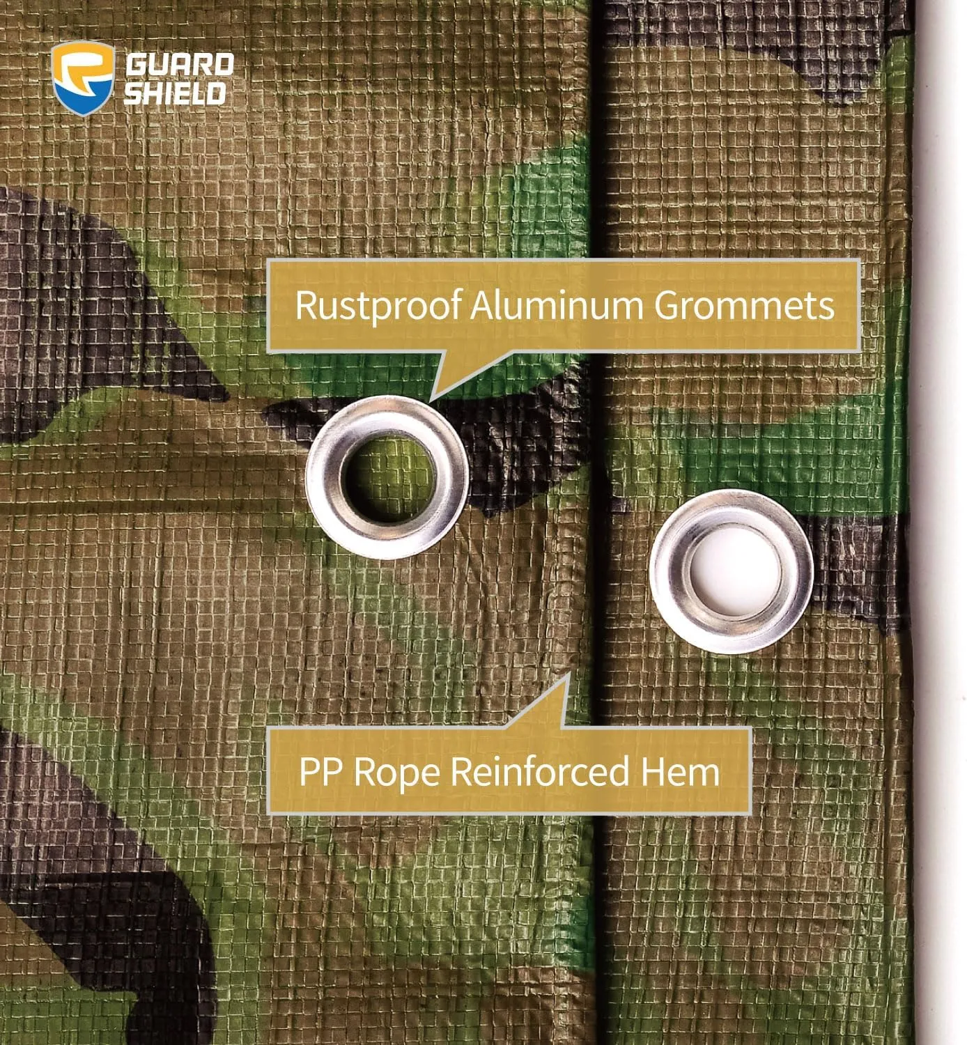 GUARD SHIELD Heavy Duty Camo Tarp Camouflage Tarps Waterproof 12x16 Feet Poly Cover 10mil