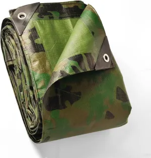 GUARD SHIELD Heavy Duty Camo Tarp Camouflage Tarps Waterproof 12x16 Feet Poly Cover 10mil