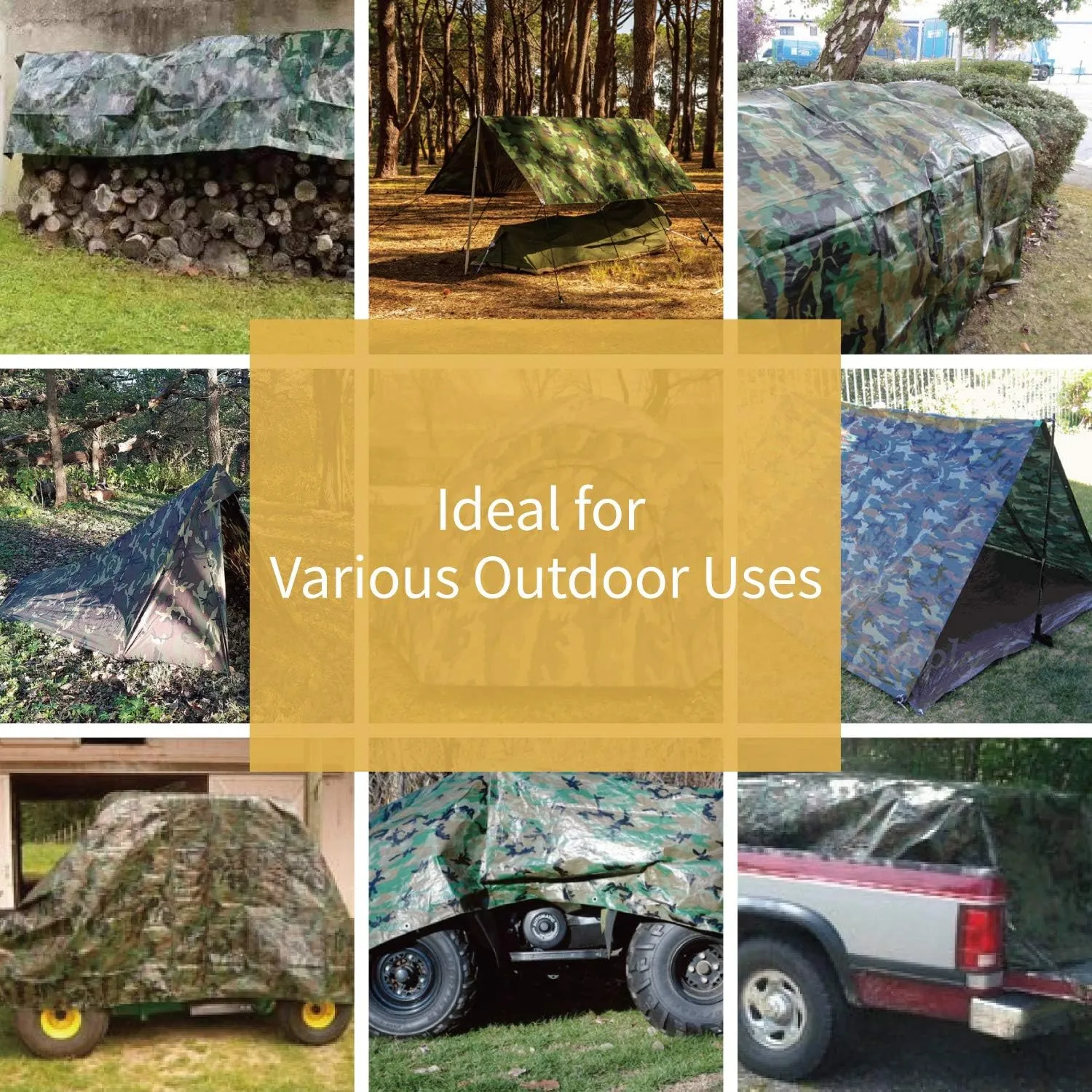 GUARD SHIELD Heavy Duty Camo Tarp Camouflage Tarps Waterproof 12x16 Feet Poly Cover 10mil