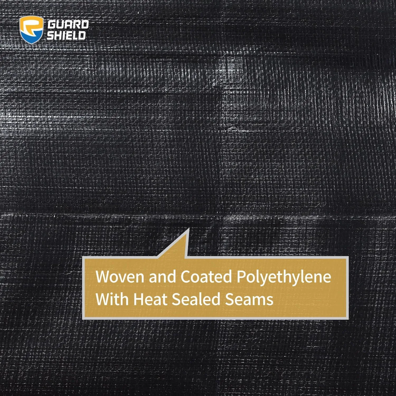 GUARD SHIELD Heavy Duty Tarp 16x16 Feet Black Tarp Large Outdoor Tarps Waterproof with Grommets Cover 12mil