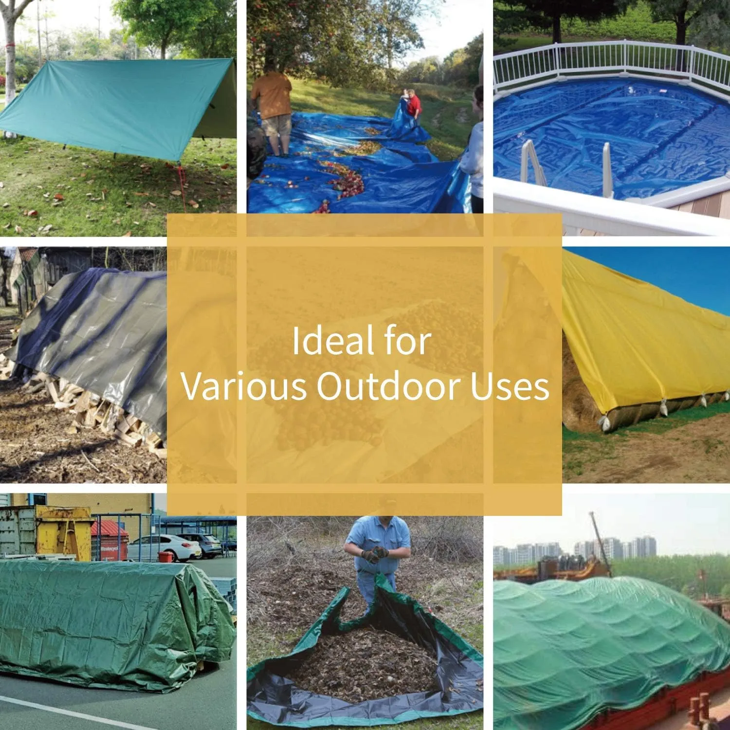 GUARD SHIELD Heavy Duty Tarp 16x20 Feet Green Multi Purpose Thick Waterproof Poly Tarp Cover 10mil