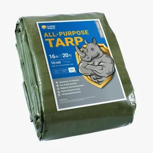 GUARD SHIELD Heavy Duty Tarp 16x20 Feet Green Multi Purpose Thick Waterproof Poly Tarp Cover 10mil