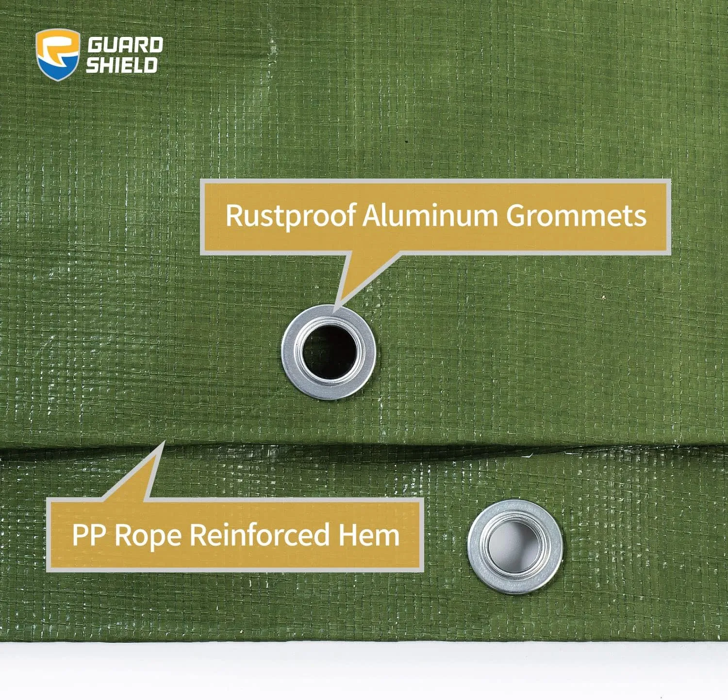 GUARD SHIELD Heavy Duty Tarp 16x20 Feet Green Multi Purpose Thick Waterproof Poly Tarp Cover 10mil