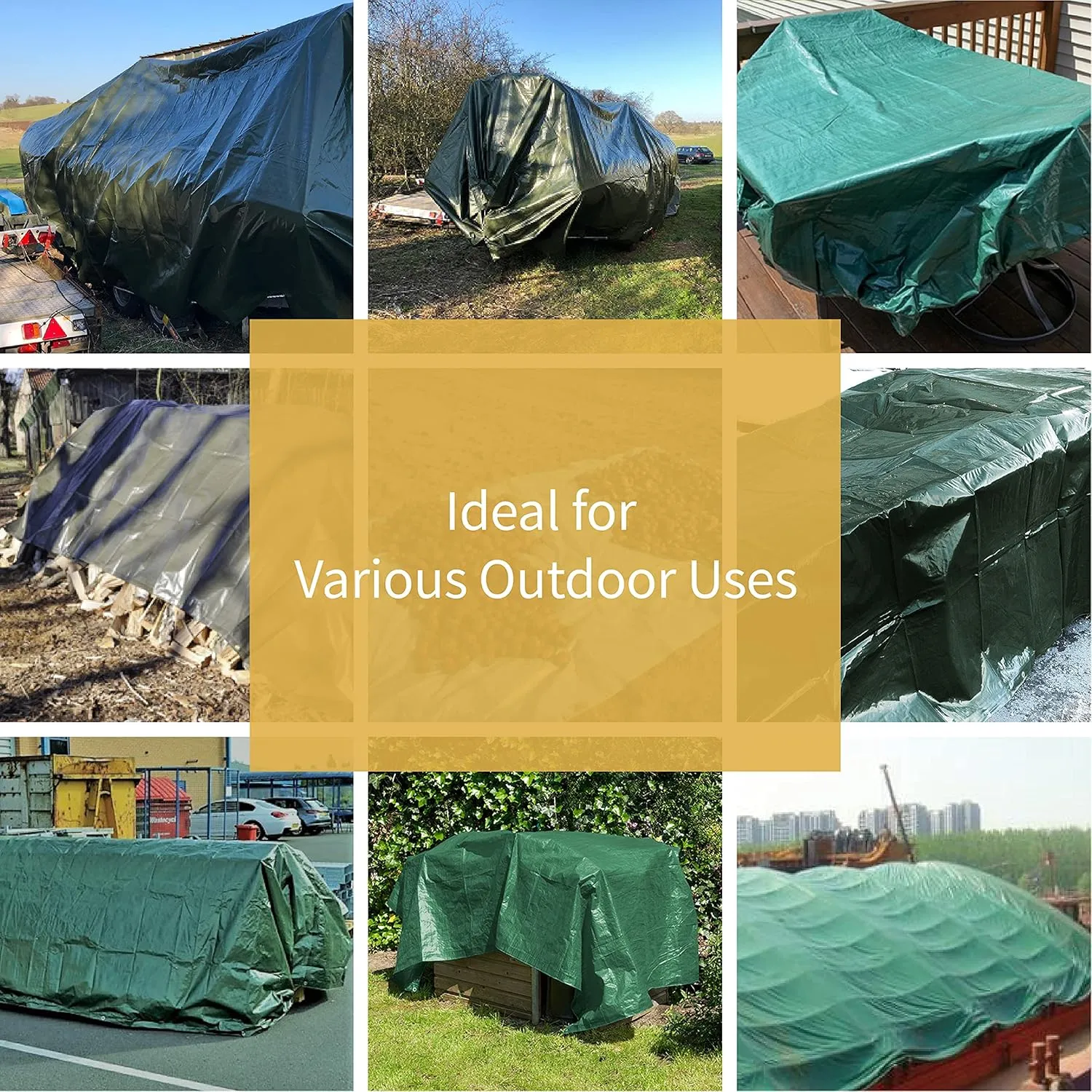 GUARD SHIELD Heavy Duty Tarp 20x20 Feet Green Multi Purpose Thick Waterproof Poly Tarp Cover 10mil