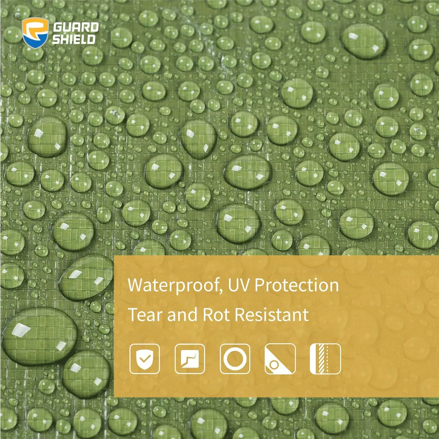 GUARD SHIELD Heavy Duty Tarp 20x20 Feet Green Multi Purpose Thick Waterproof Poly Tarp Cover 10mil