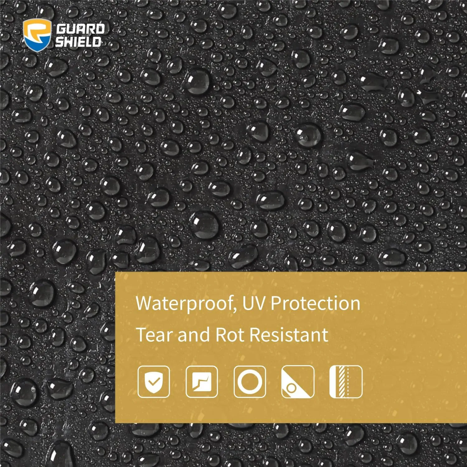 GUARD SHIELD Super Heavy Duty Black/Silver Ploy Tarp Cover 12x16 Feet Waterproof Tarps 16mil Thick UV and Tear Resistant Tarpualin