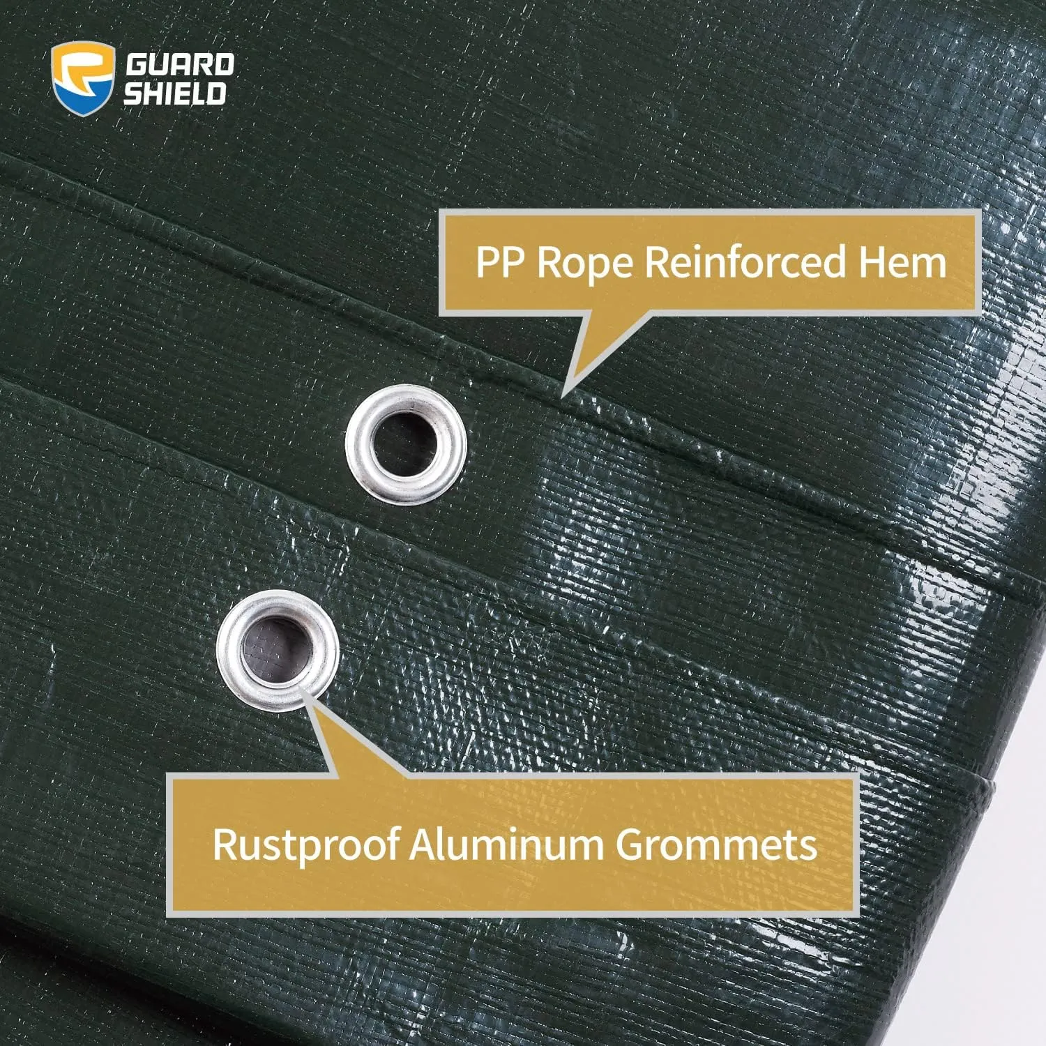 GUARD SHIELD Super Heavy Duty Green/Silver Poly Tarp Cover 8x10 Feet Waterproof 16mil Thick UV and Tear Resistant Tarpaulin with Grommets and Reinforced Edges