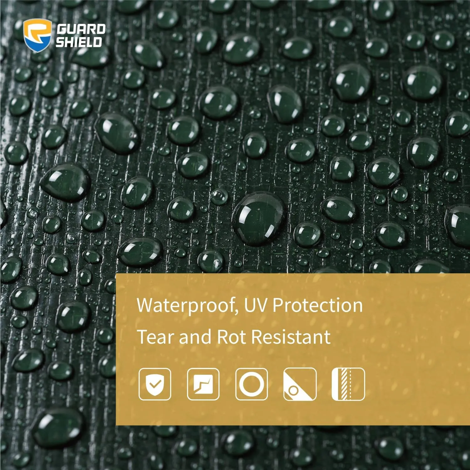 GUARD SHIELD Super Heavy Duty Green/Silver Poly Tarp Cover 8x10 Feet Waterproof 16mil Thick UV and Tear Resistant Tarpaulin with Grommets and Reinforced Edges