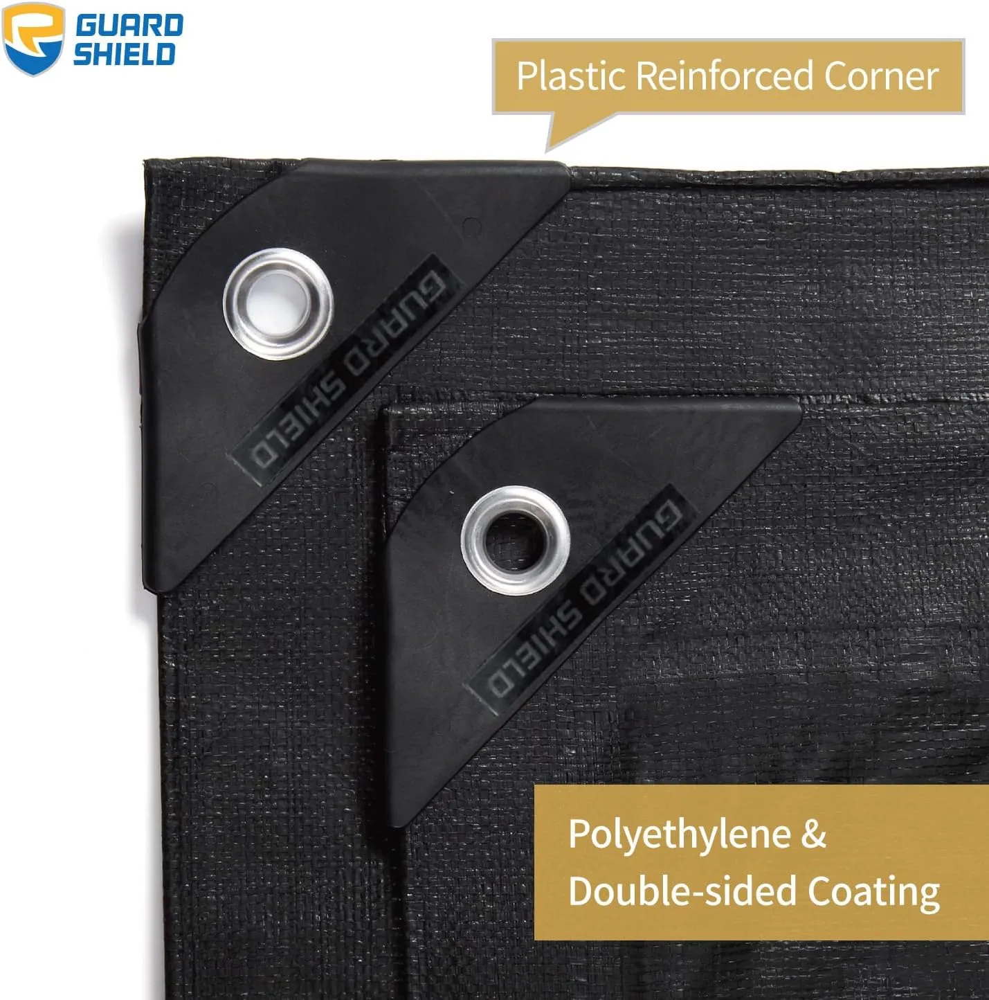 GUARD SHIELD Tarp Waterproof Heavy Duty Matte Black Tarp 16x20 Feet Large UV Resistant Tarps Cover Outdoor 11mil