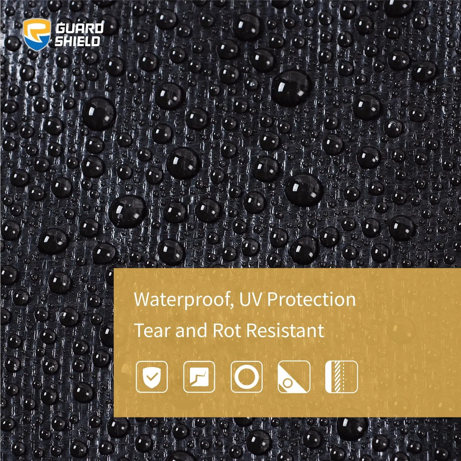 GUARD SHIELD Tarps Heavy Duty Waterproof 10x20 Feet Black Poly Tarp Cover Outdoor Thick UV Resistant Tarpaulin with Grommets 10mil (2-Pack)