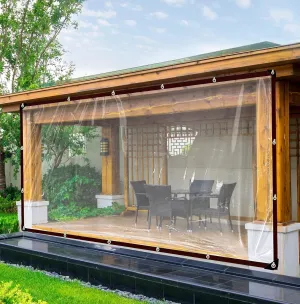 Heavy Duty Waterproof Tarps, 6x6 FT Clear Window Plastic for Winterizing - Vinyl Tarp with Grommets Rope - Ideal for Outdoor Projects DIY Solutions Patio Garden Year-Round Outdoor Spaces